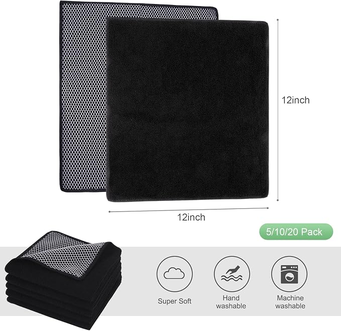 SINLAND Microfiber Dish Cloth for Washing Dishes Dish Washing Rags Best Kitchen - Image 2