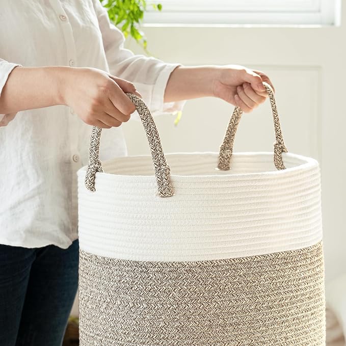 INDRESSME Tall Wicker Laundry Basket, Large Woven Clothes Hamper - Image 6