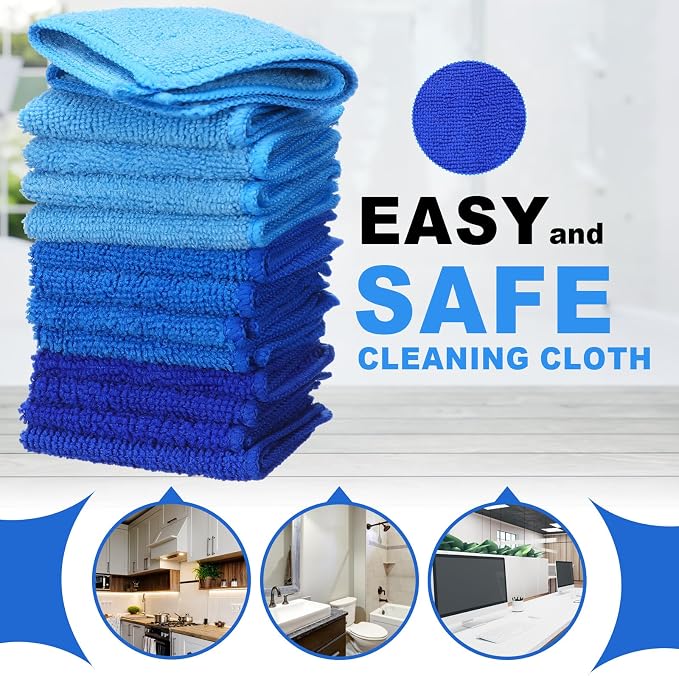 Tanlade Microfiber Cleaning Cloth 6"x6" Cleaning Rags Reasonable Kitchen Towels - Image 4
