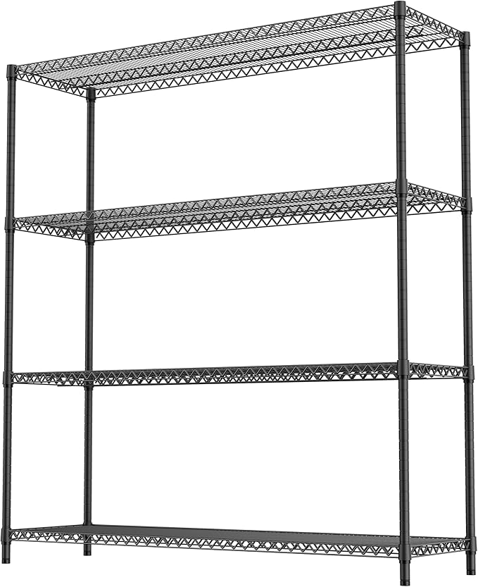 4 Tiers Storage Shelves Load 2640LBS, Metal Shelving Wire Metal Shelving Unit - Image 7