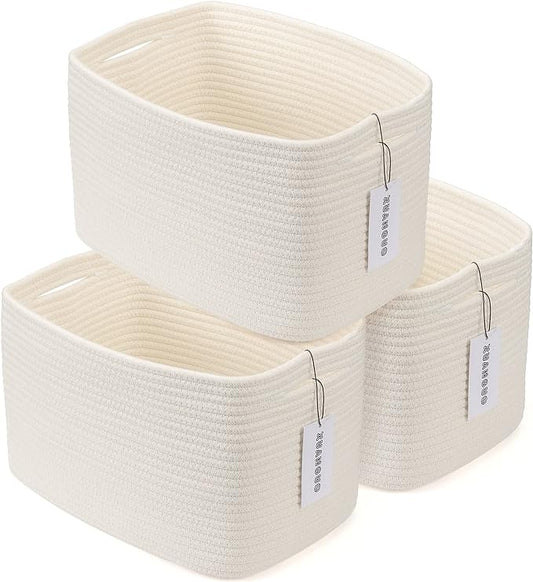 Cotton Rope storage Basket Bins Woven Basket by XUANGUO