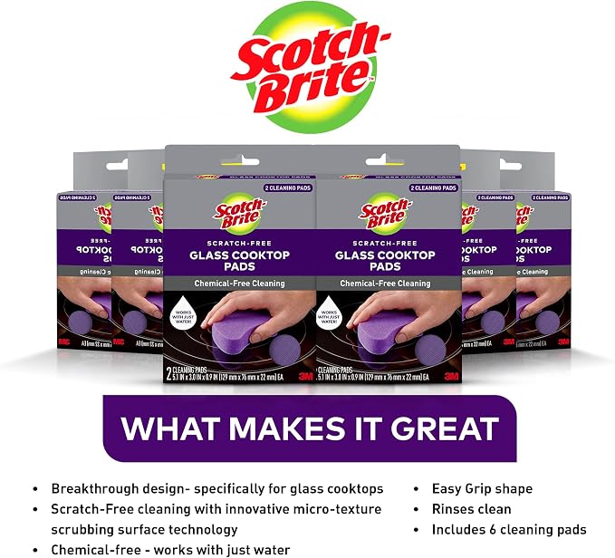 Scotch-Brite Glass Cooktop Pads, Scratch-Free & Non-Abrasive Scrubbers - Image 5