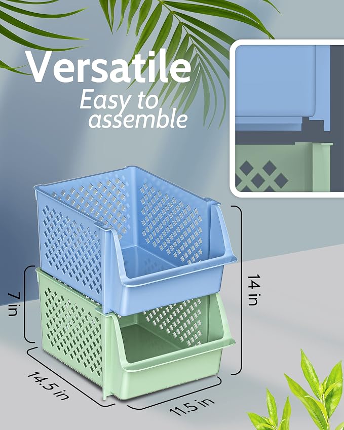 Skywin Plastic Stackable Storage Bins - Image 3