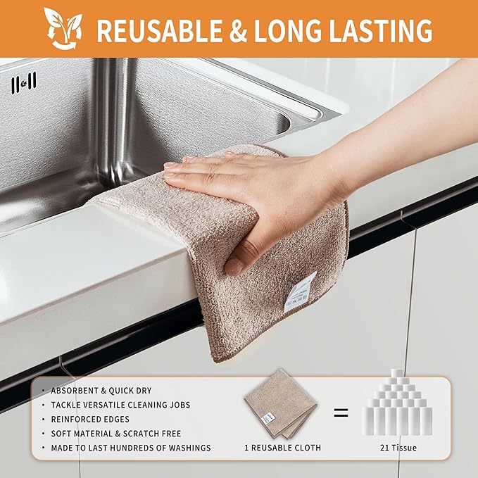 MR.SIGA Microfiber Cleaning Cloths, All-Purpose Surface Microfiber Towels - Image 6