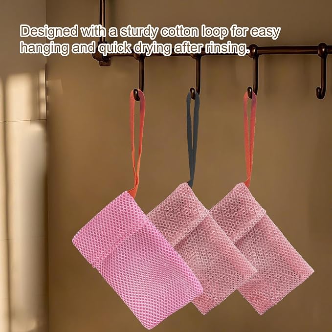 2 Pack Soap Bag Different Roughness Deep and Gentle, Bar Soap Pouch Saver Pocket - Image 7