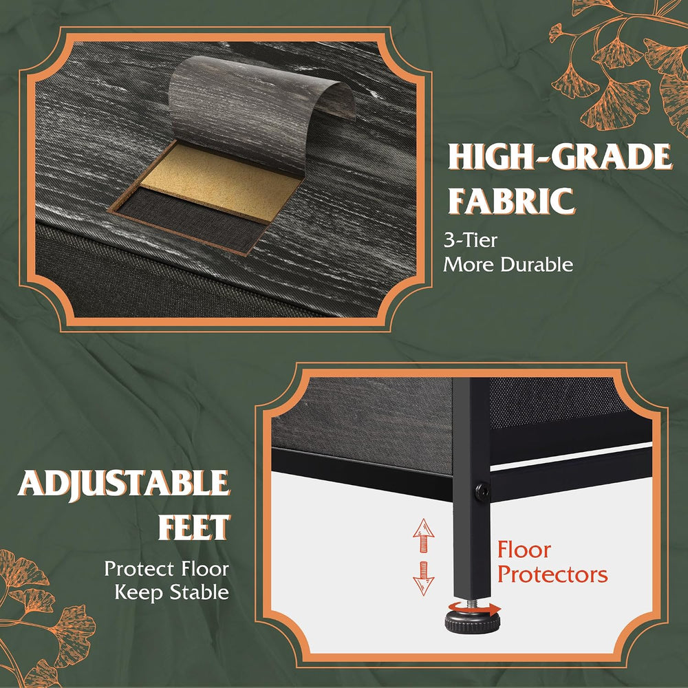 WLIVE Tall Dresser for Bedroom with 10 Fabric Drawers, Black