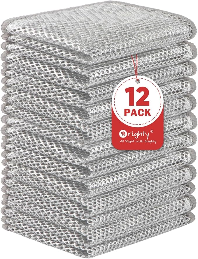 Orighty 12 Pcs Multipurpose Wire Dishwashing Rag, Non-Scratch Wire Dish by AllRightinOrighty