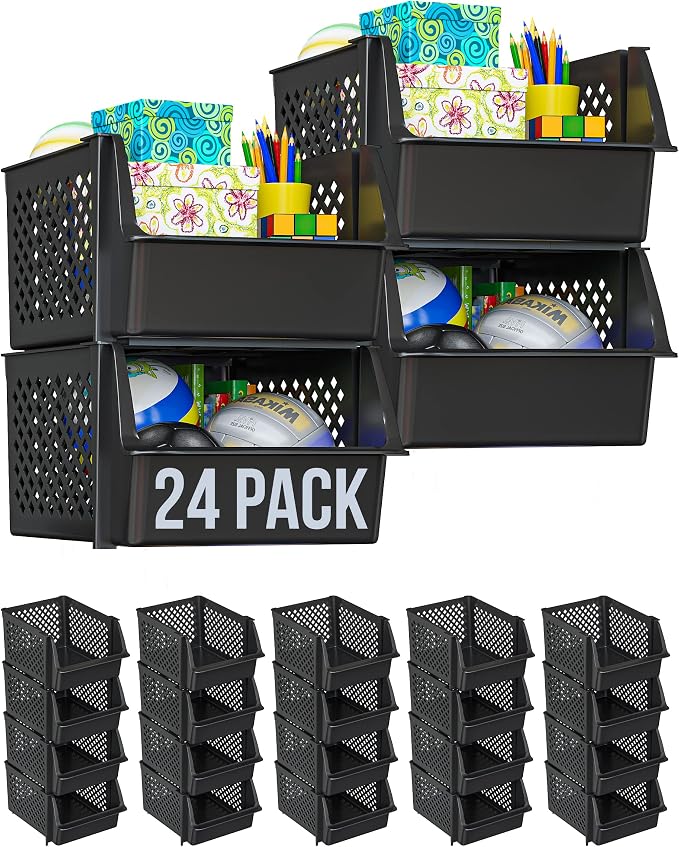 Skywin TidyFriend Plastic Stackable Storage Bins by Skywin
