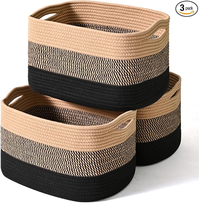 Storage Baskets for Organizing Shelves, Decorative Baskets for Storage by ICERZCZ