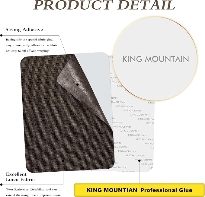 KING MOUNTAIN Coarse Linen Repair Patches, Self-Adhesive Linen Fabric Patches - Image 2