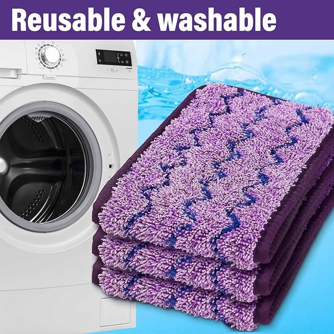 18 inch Mop Pads Refills, 3 Pack Microfiber Reusable Replacement Mop Pads Flat - Image 5