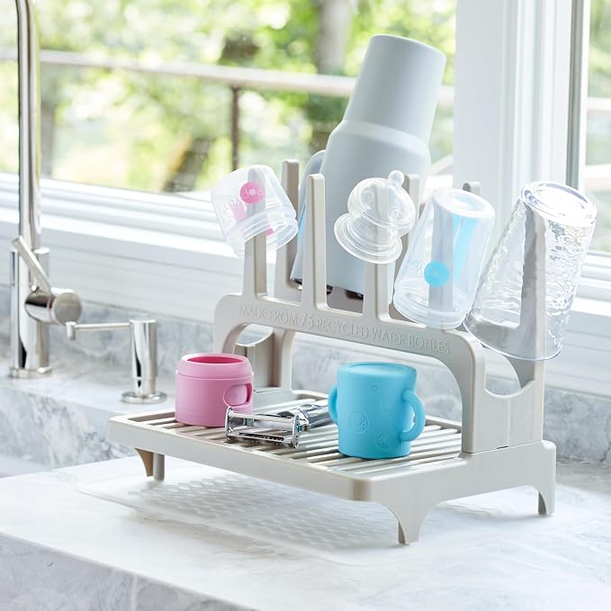 PopYum Seattle Gray Space Saving Drying Rack from 100% Recycled Bottles - Image 2