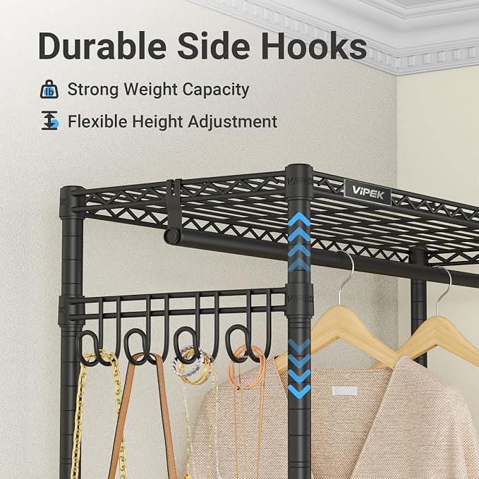 VIPEK L4L Portable Closet with Dimmable LED Lights, L Shaped Clothes Rack - Image 7