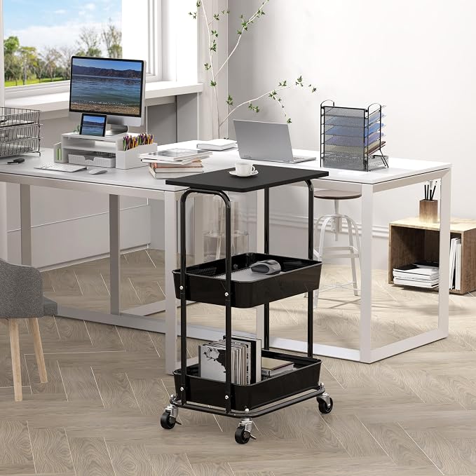 Simple Houseware 2-Tier Rolling Utility Cart - Image 2