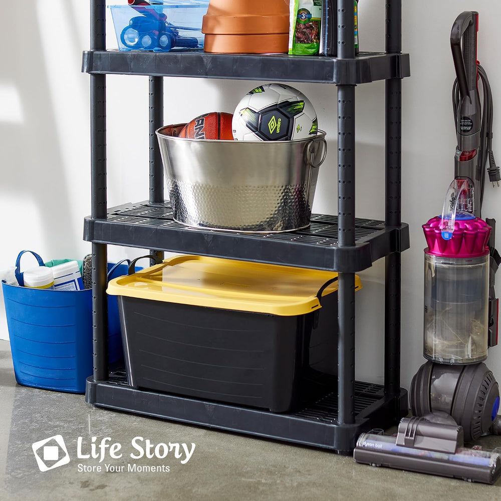 Life Story 18 Pack Heavy Duty Stackable Storage Bin, 55 Quart Home Organizer,...