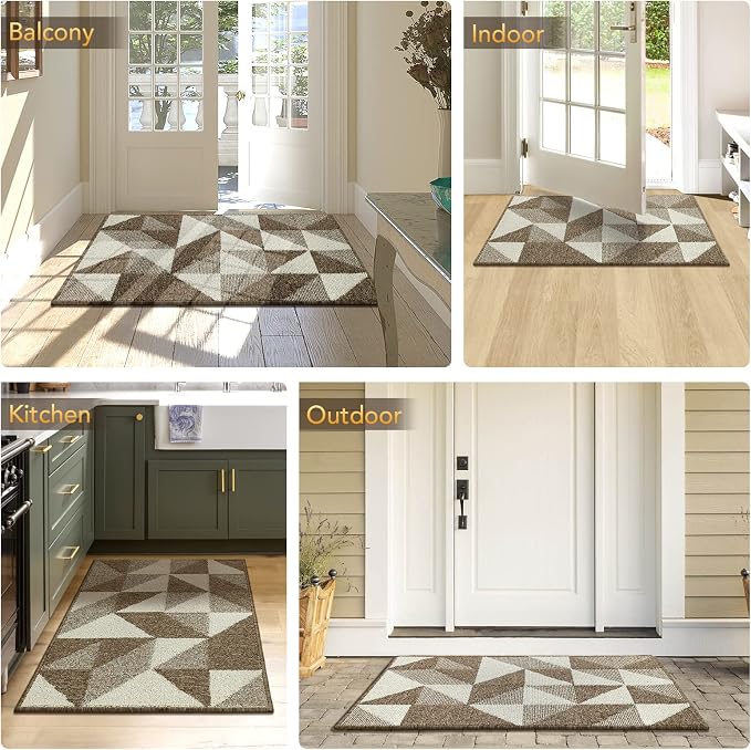 hicorfe Indoor Doormat, Low-Profile Absorbent Resist Dirt Entryway Doormat - Image 5