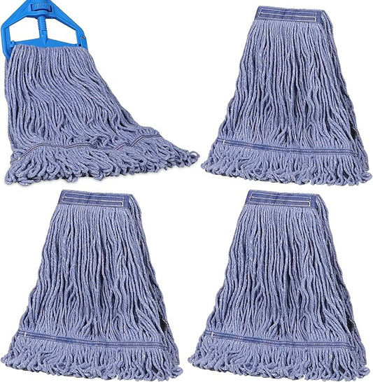 JERIA 4 Pack Heavy Duty Mop Head Replacements, String Mop Head by JERIA