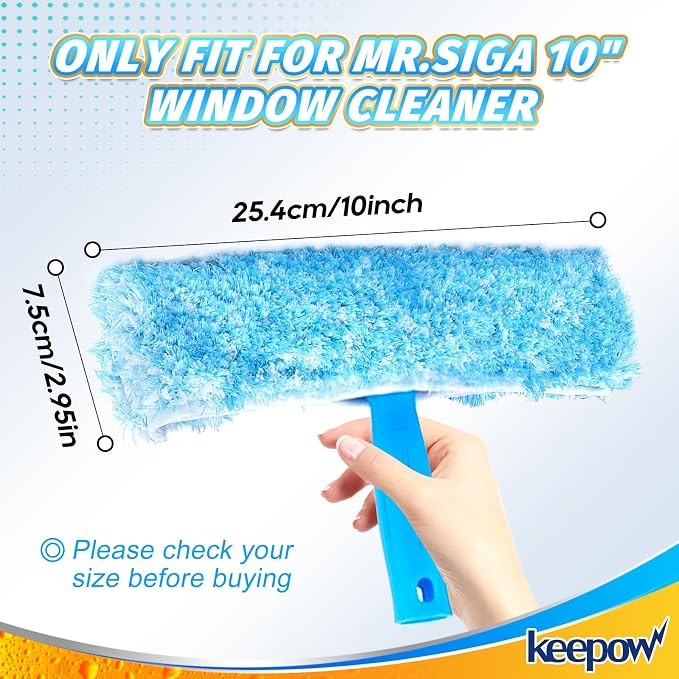 KEEPOW 10" Microfiber Window Scrubber Refill Replacement Compatible - Image 5