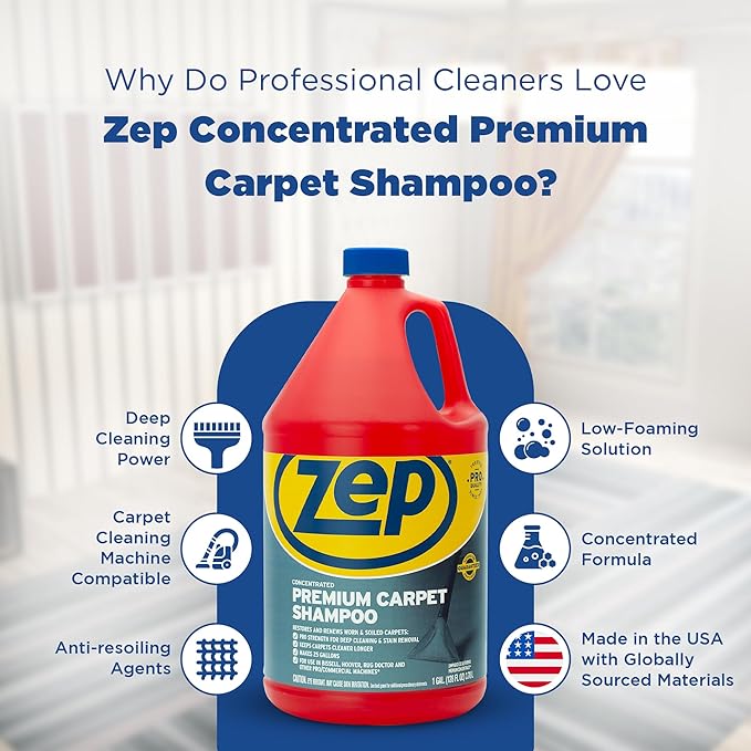 Zep Premium Carpet Shampoo - 1 Gal - ZUPXC128 - Deep Cleaning and Stain Removal - Image 4