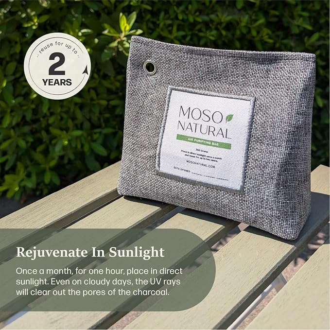 Moso Natural Air Purifying Bag 600g Premium Bamboo Charcoal Odor Absorber | - Image 8