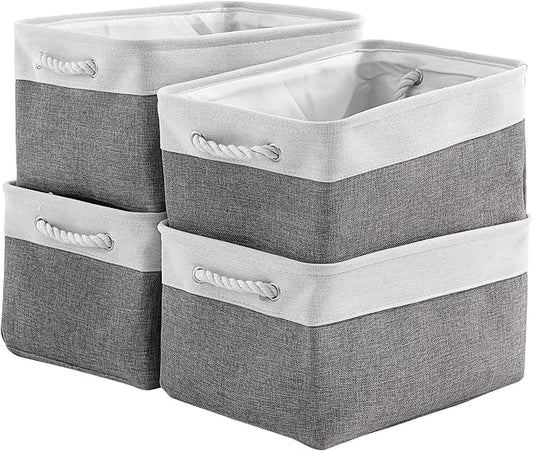Storage Basket 16x12x8 inch Fabric Sturdy Canvas Storage Bins Organizer by Sacyic