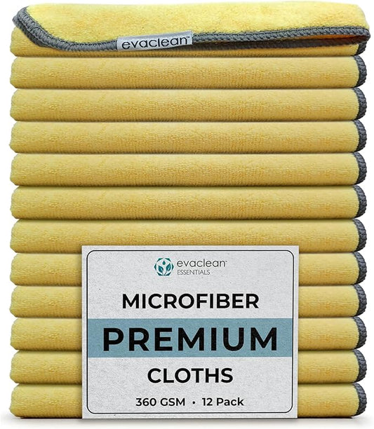 EvaClean Premium Microfiber Cleaning Cloth 16"x16" by Evaclean