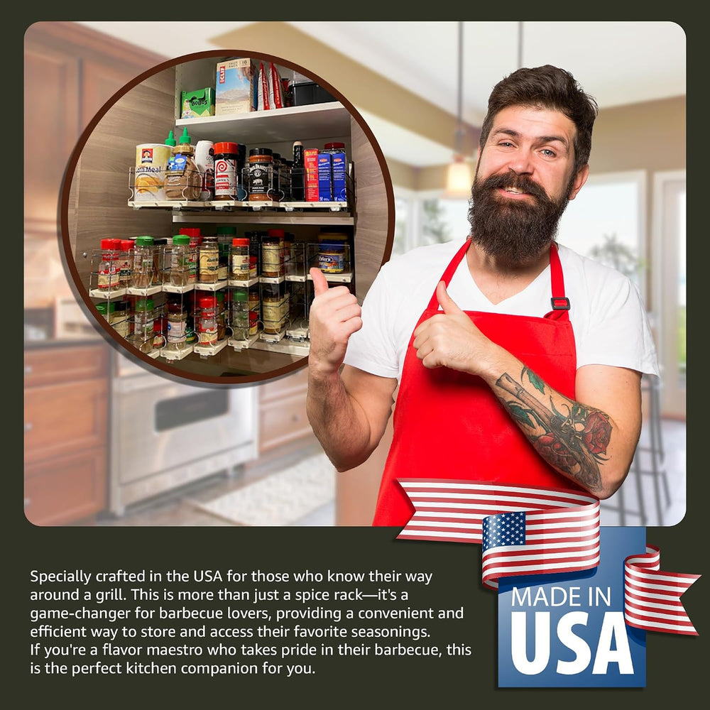 Vertical Spice Adjustable Spice Rack Drawer - Pull Out Cabinet Organizer - Ki...