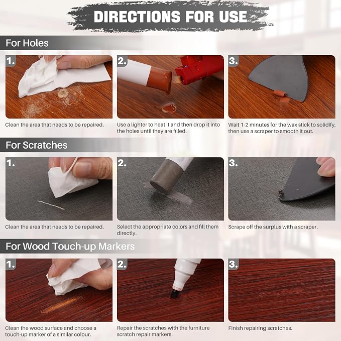 Wood Filler Sticks, Wax Sticks for Furniture Markers Repair Any Scratches - Image 4