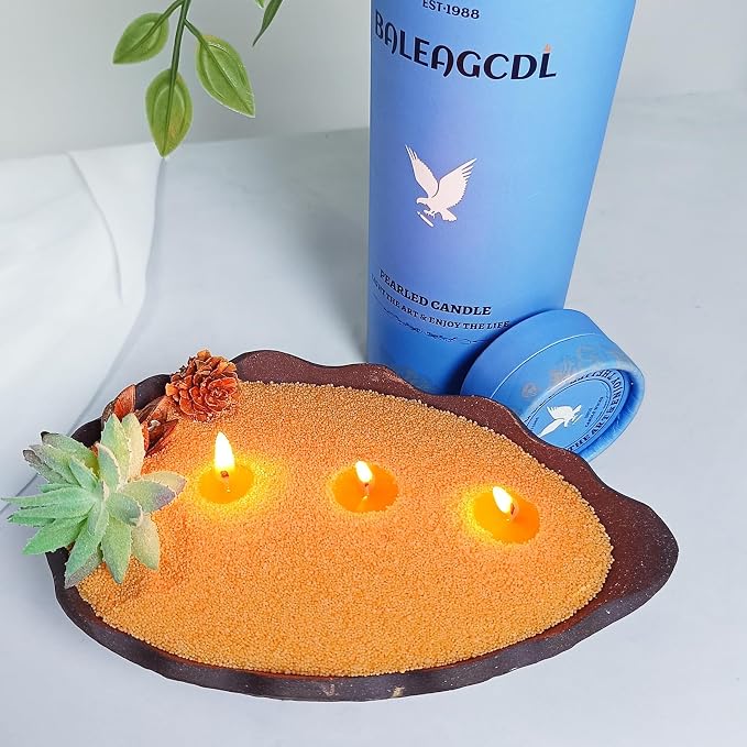 Orange Scented Pearled Candle 18oz Luxury Sand Candle Granulated Wax - Image 6