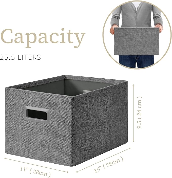 DECOMOMO Storage Bins for Shelves Robust Fabric Closet Bins for Shelves Toy - Image 8