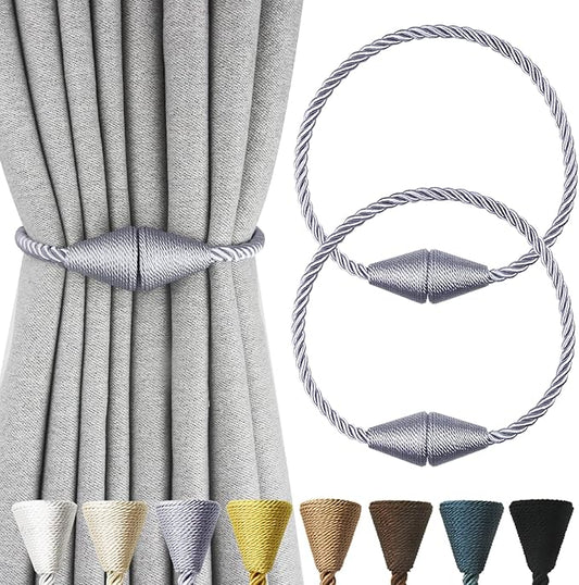 2 Pack Magnetic Curtain Tiebacks Rope Modern Handmade Curtain Tie Backs by CurtianTiebacks