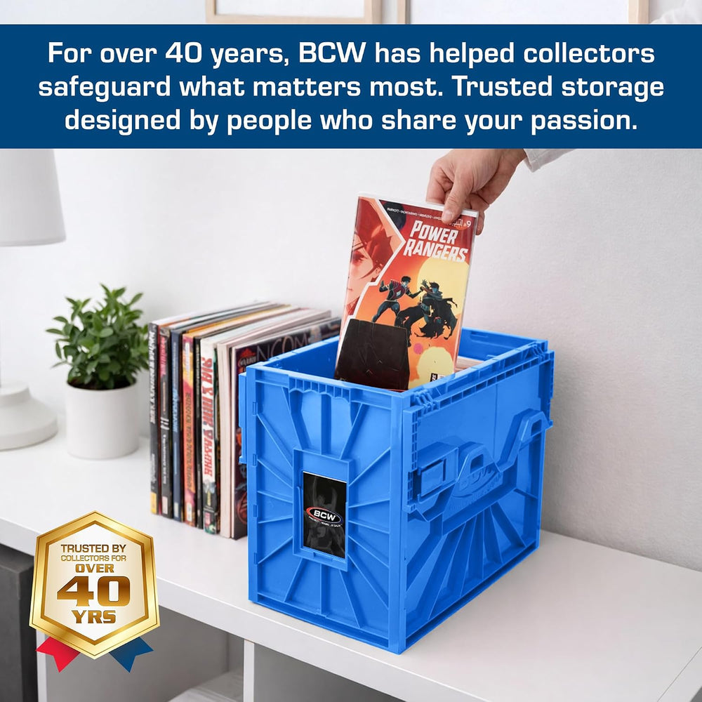 BCW Short Comic Book Bin, Holds 150 Comics Each, Blue, 2 Pack