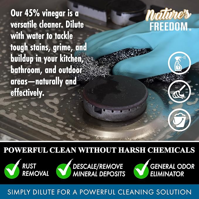 Nature's Freedom 45% Concentrated Vinegar, 1 Gallon - Image 9