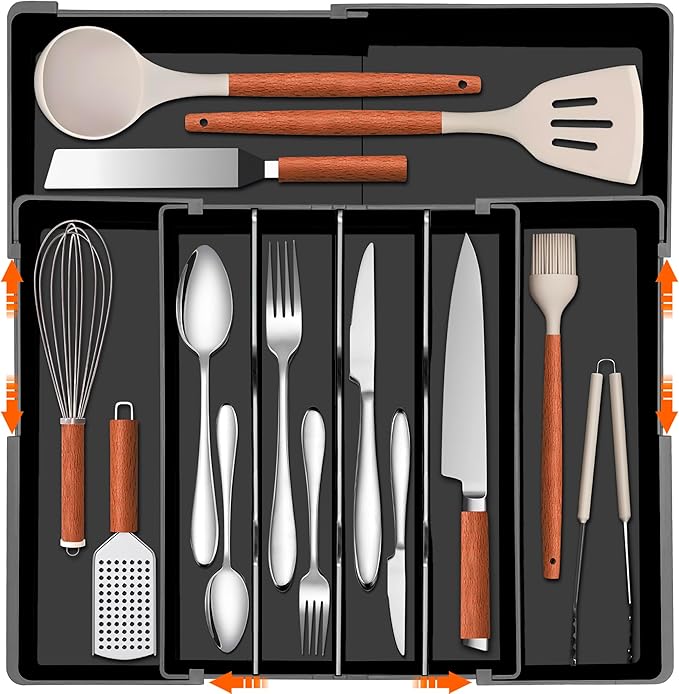 Expandable Large Silverware Organizer by Spaclear