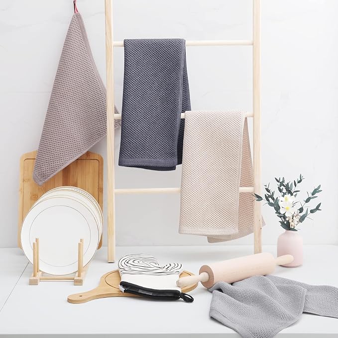 Homaxy 100% Cotton Waffle Weave Kitchen Dish Towels, Ultra Soft Absorbent Quick - Image 6