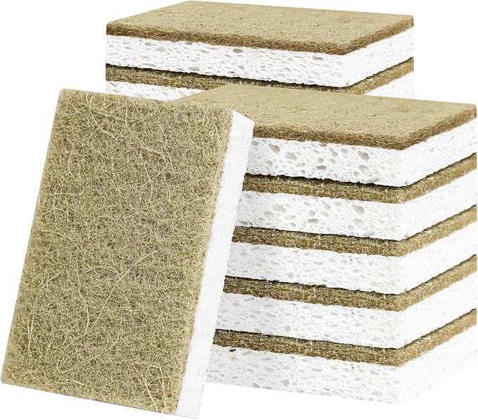 Natural Kitchen Sponges, 12 Pack Non-Scratch Sponge by RNOAFMU