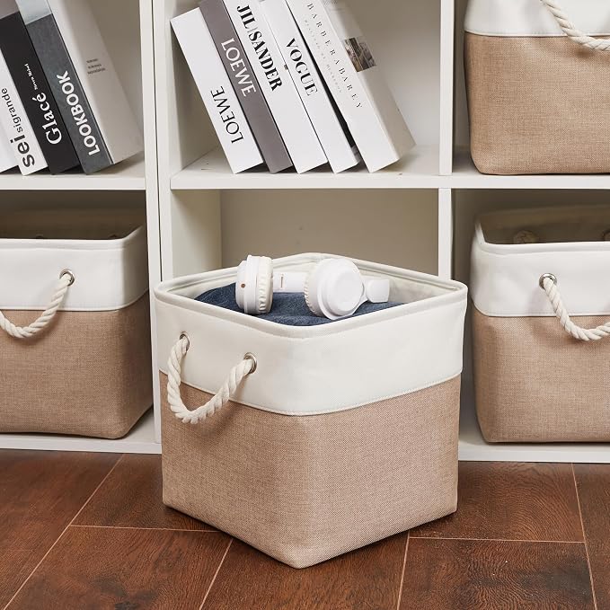 11 x 11 Inch Storage Cubes, 6 Pack Large Collapsible Fabric Storage Bin - Image 4