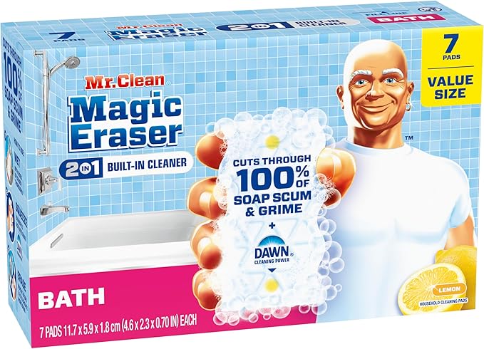 Mr. Clean Magic Eraser Sponge, Bathroom Cleaner, Soap Scum Shower & Tub Cleaner - Image 11