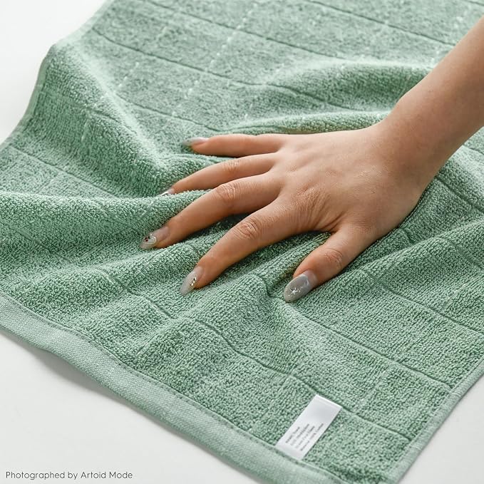 Artoid Mode Checkered Designed Cotton Dark Green Terry Kitchen Dish Towels - Image 4