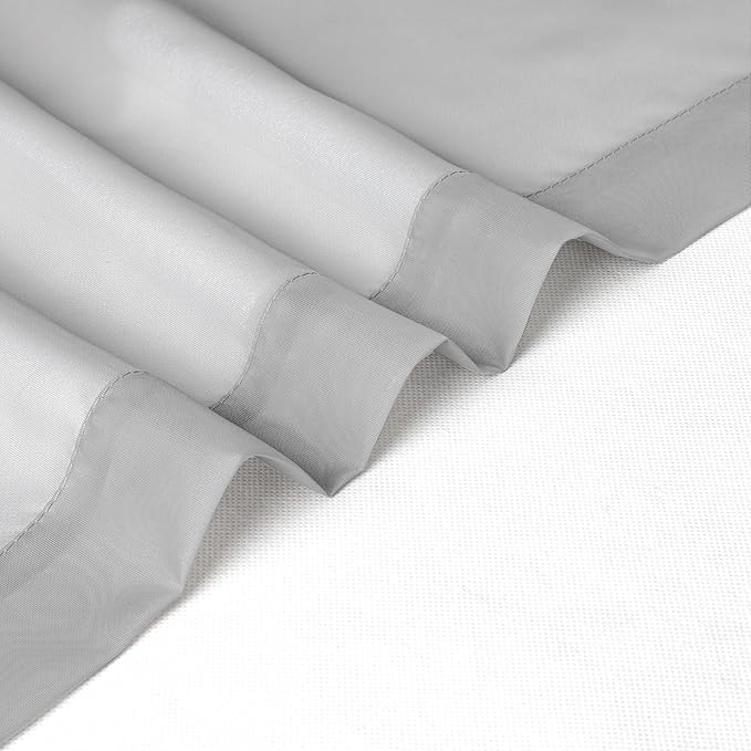 Chyhomenyc Light Grey Sheer Curtains 72 Inch Length 2 Panels, Light Filtering - Image 7
