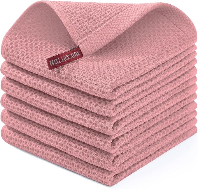 Homaxy 100% Cotton Waffle Weave Kitchen Dish Cloths, Ultra Soft Absorbent Quick by Homaxy