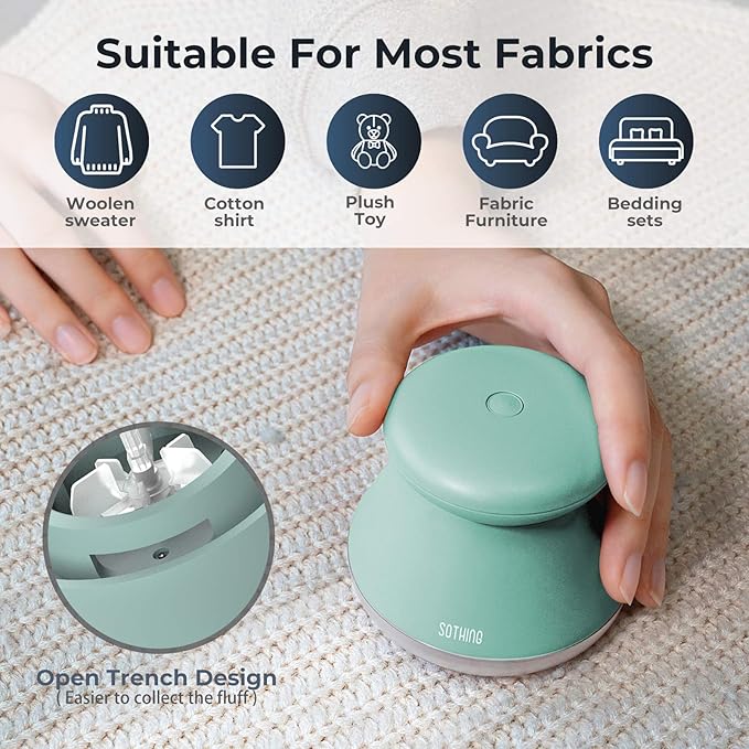 Fabric Shaver, Rechargeable Lint Remover, Use On Cotton, Polyester & Silk - Image 3