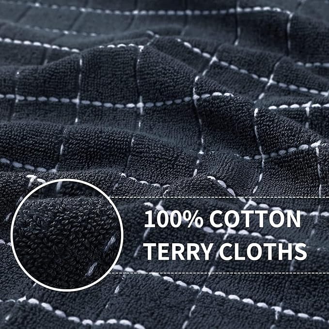 Homaxy 100% Cotton Terry Kitchen Towels, Checkered Designed, Soft and Super - Image 2