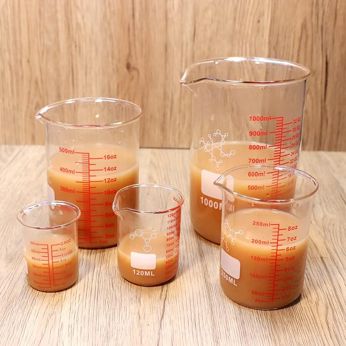 High Borosilicate Glass Measuring Cup Set-V-Shaped Spout, Includes 60ml - Image 6
