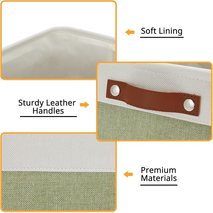 DULLEMELO Fabric Storage Bin for Laundry, Foldable Storage Basket for Shelves - Image 3