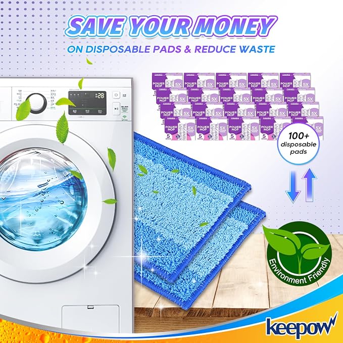 Reusable Mop Pads for Swiffer PowerMop, 5 Pack Microfiber Mop Pad Refills - Image 4