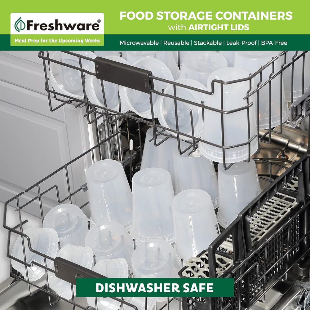 Freshware Food Storage Containers [240 Set] 8 oz Plastic Deli Containers with...