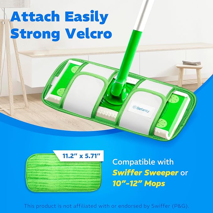 4 Pack Reusable Microfiber Mop Pads, Compatible - Image 2