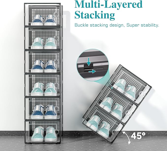 Kuject Large Shoe Organizers Storage Boxes - Image 3
