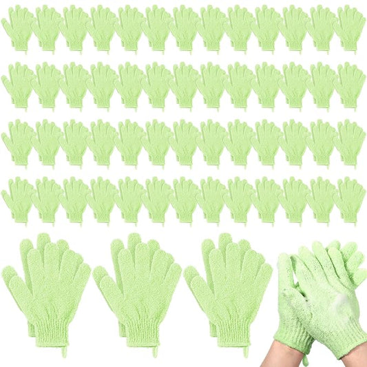 104 Pcs Exfoliating Glove Bulk Shower Gloves by Didaey